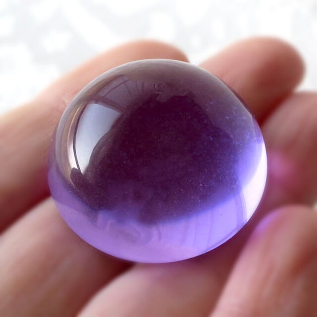 【ソヴェレインアメジスト】アンダラクリスタル パープル ラウンドルース 30mm｜ハンドメイド素材