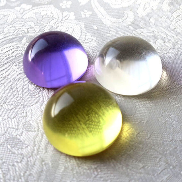 ソラリス】アンダラクリスタル イエロー ラウンドルース 30mm