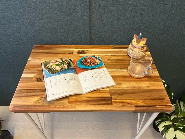 送料無料】 テーブル 長方形65cm 45cm アカシア アイアン製ボルト連結