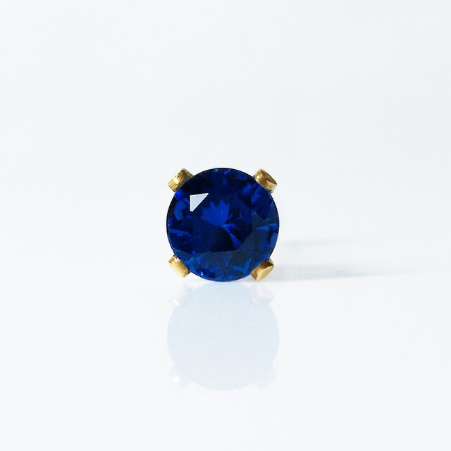 片耳用 ブルーサファイア (4mm)　ピアス　　送料無料