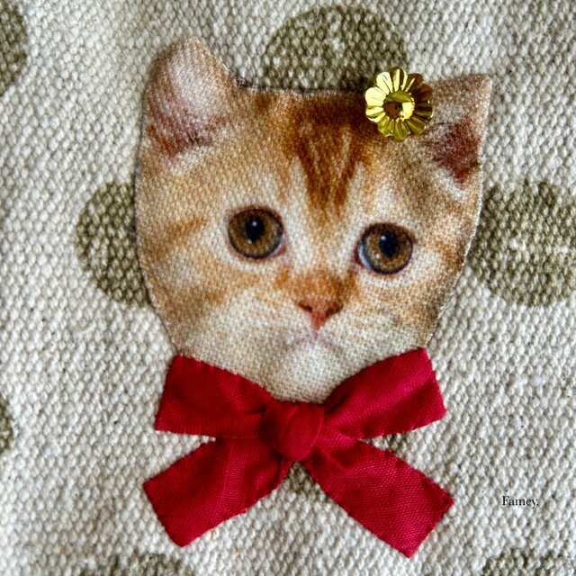 USAコットン がま口ポーチ たっくさんの猫ちゃん柄 化粧ポーチ プチギフト