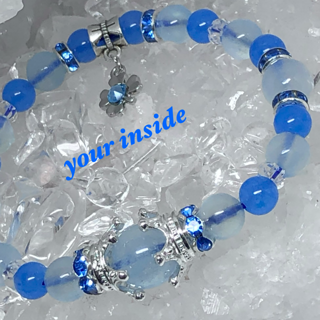 アクアマリン クローバー 天然石ブレスレット