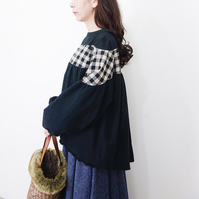 [予約販売] ワッシャーブラックとブロックチェック・ナチュラルプルオーバー