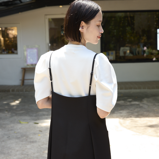 着丈調整可能/洗える】シワになりにくい レイヤード キャミワンピース