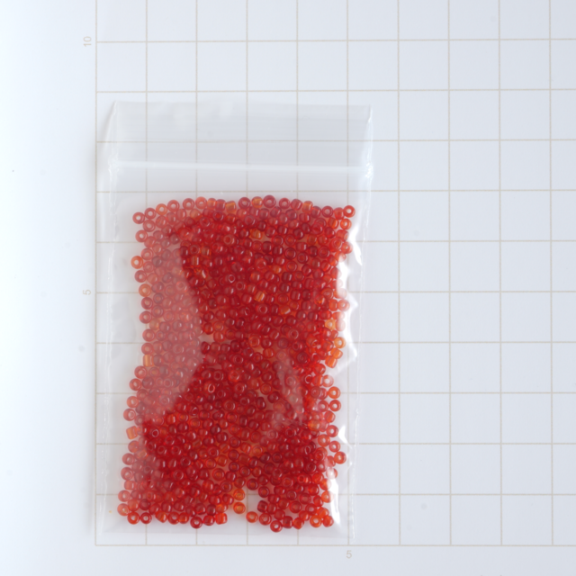 (9g) フランス製 ヴィンテージ シードビーズ 9/0 レッド＆オレンジ