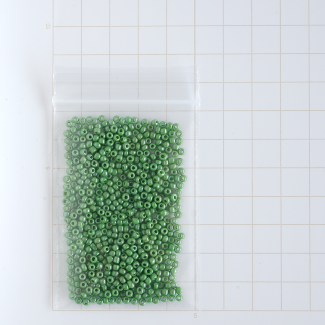 (9g) フランス製 ヴィンテージ シードビーズ 9/0 ラスターグリーン