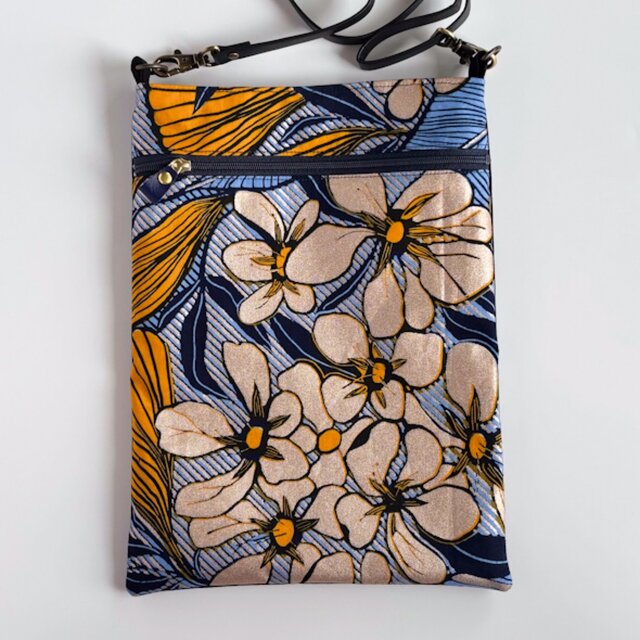 長財布が入るサコッシュ*ブルー