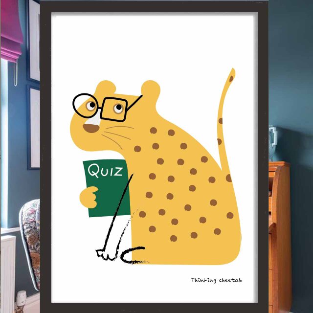 QUIZ　動物　送料無料 　イラスト　A4〜A0　ポスター　アートポスター　アート/sei検索新着順　1814