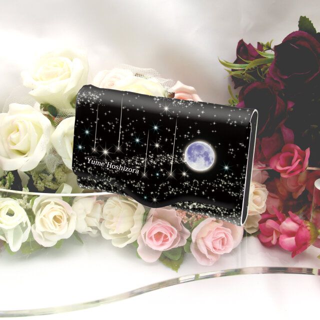 キーケース（マグネット留めタイプ）【夢星空（ブラック）】（名入れ可）