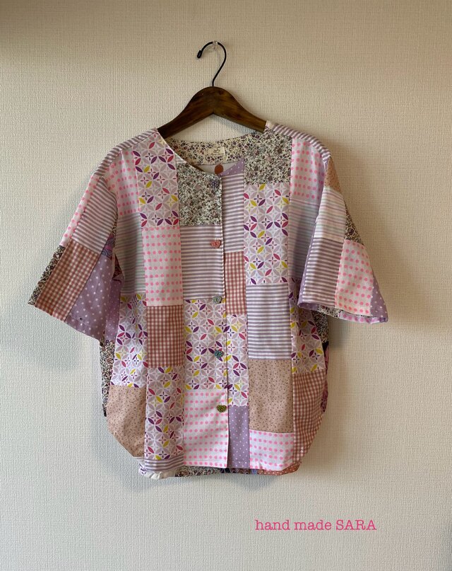 ピンク×紫Pスモック