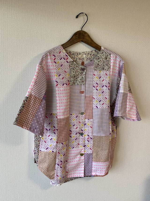 ピンク×紫Pスモック | iichi 日々の暮らしを心地よくするハンドメイド