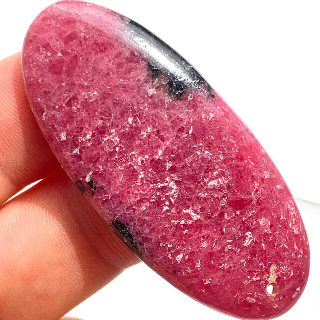 穴あきロードナイト[35] 47x21mm 59Cts ルース／天然石／カボション