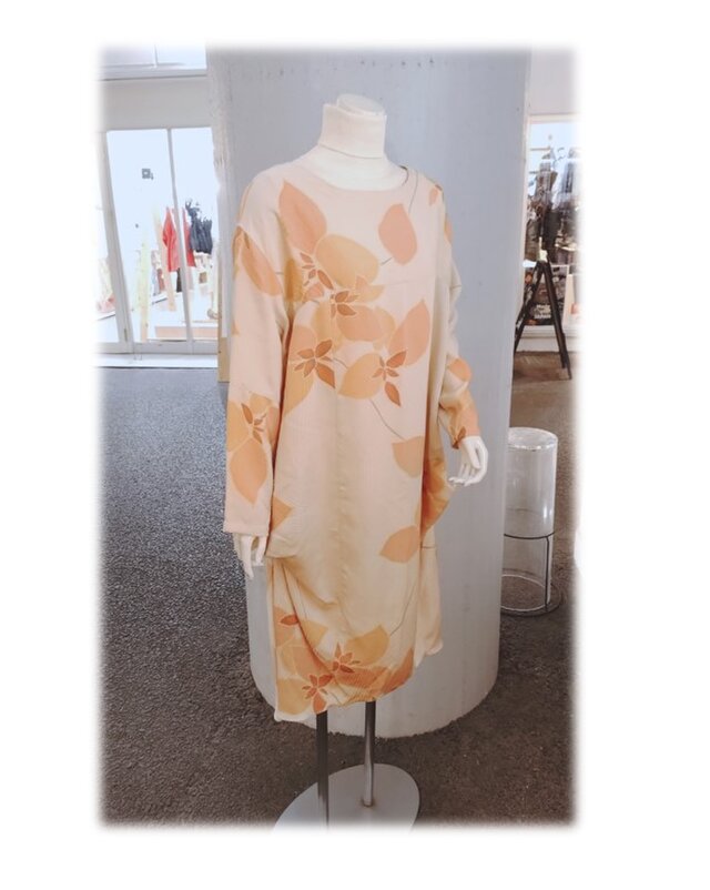 着物リメイク シルクワンピース 着物リメイク 春コート兼前開き