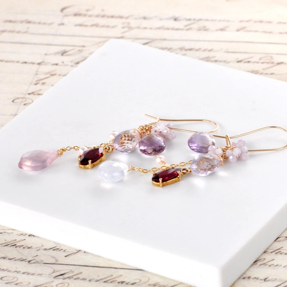 スコロライトとロードライトガーネット 14kgfブレスレット 天然石