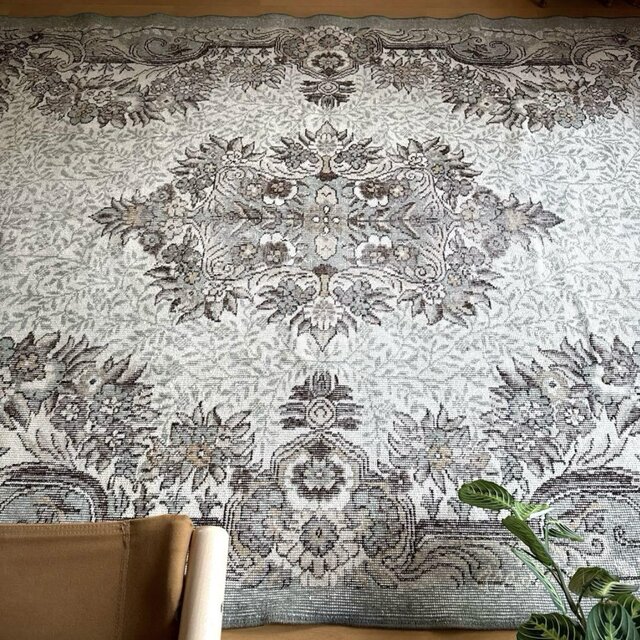 超大判187×287 ボタニカル 王道 トルコヴィンテージラグ | iichi 日々