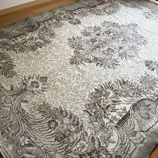 超大判187×287 ボタニカル 王道 トルコヴィンテージラグ | iichi 日々