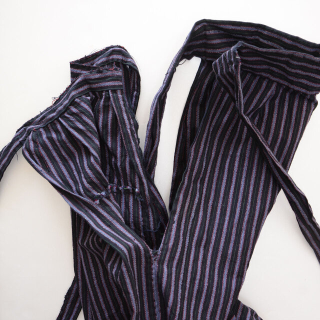 昭和レトロ 古布 布団皮 格子柄 ピエロもんぺ サルエル モンキーパンツ 古布 布団皮 襤褸 BORO 木綿 ピエロもんぺ サルエル モンキーパンツ