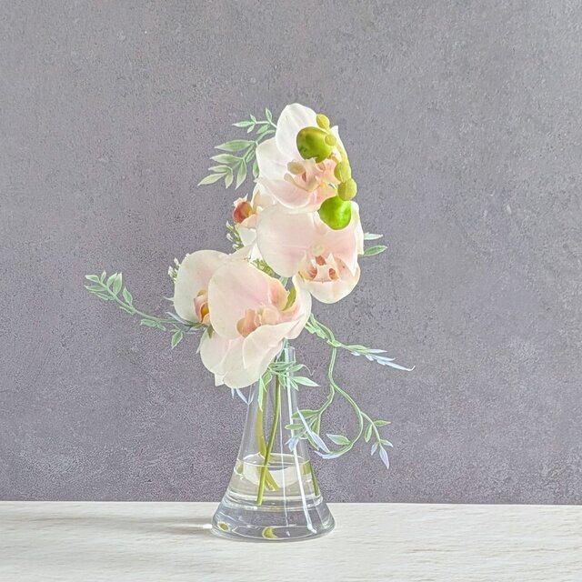 優しく咲く〔淡いピンクの胡蝶蘭〕エレガントアレンジ＊インテリア