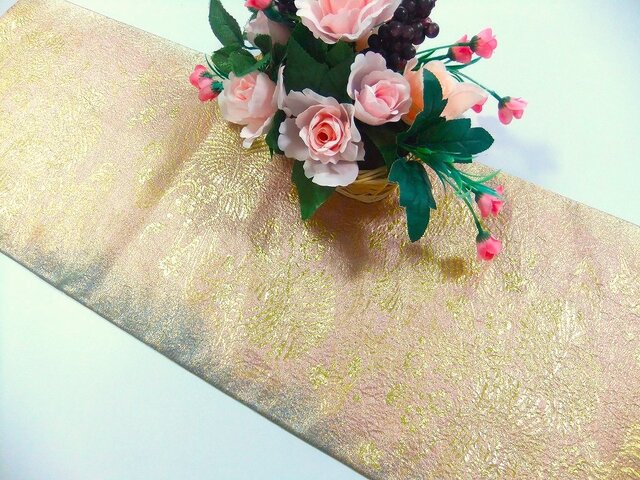 16)2368】30.5×92cm/テーブルセンター・敷物/佐賀錦・流水松文