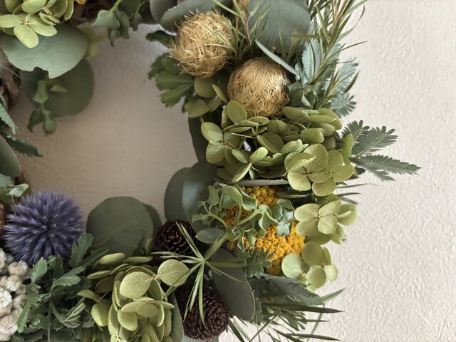 NA_NO様　おまとめ　アジサイとユーカリのブルーグリーンリース　他3点　計4点 NA_NO様 おまとめ アジサイとユーカリのブルーグリーンリース 他