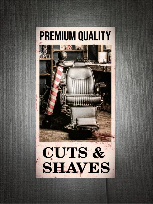 【オーダー無料】バーバーショップ ヘアーサロン 理容 美容 床屋 散髪 店舗 照明 ランプ 看板 置物 雑貨 ライトBOX