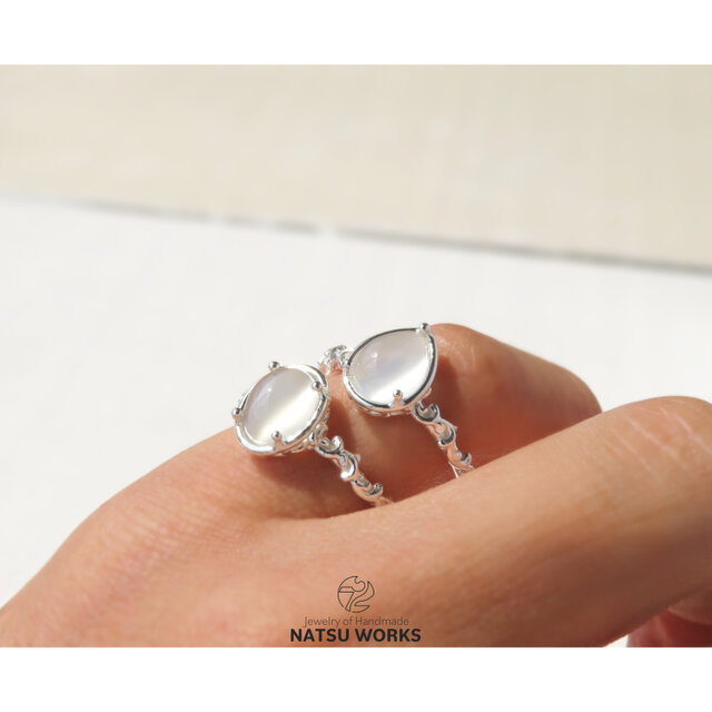 キャッツアイ ムーンストーン リング / Cat Eye Moonstone Ring 0