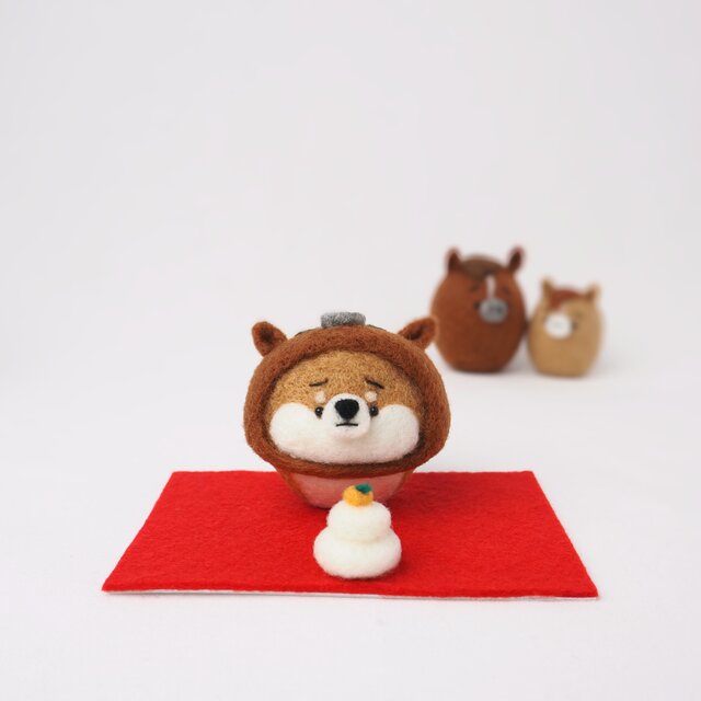 受注製作】 2026年干支(午) 馬になりきるまゆ柴犬・パグ・キャバリア