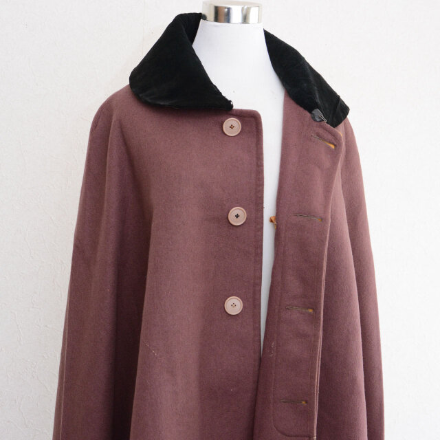 大正ロマン トンビコート インバネスコート ウール 昭和 アンティーク 和装 黒 大正ロマン ジャパンヴィンテージ インバネスコート