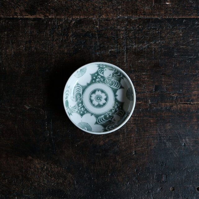 千鳥と桜◆時代物　花鳥文印判小皿　骨董・antiques　古道具　丁寧な暮らしに。明治~大正期