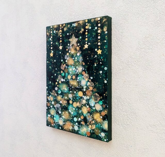 クリスマスツリーイルミネーショングリーンP2号(アクリル原画) | iichi
