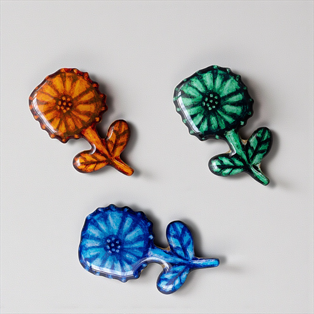 北欧の花(クルビッツ)のブローチ