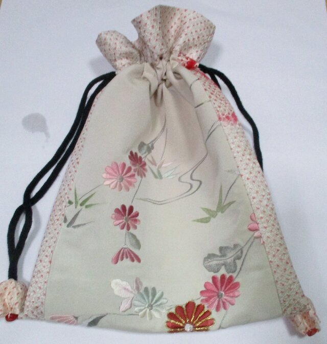 ８４２８　振袖で作った巾着袋＃送料無料