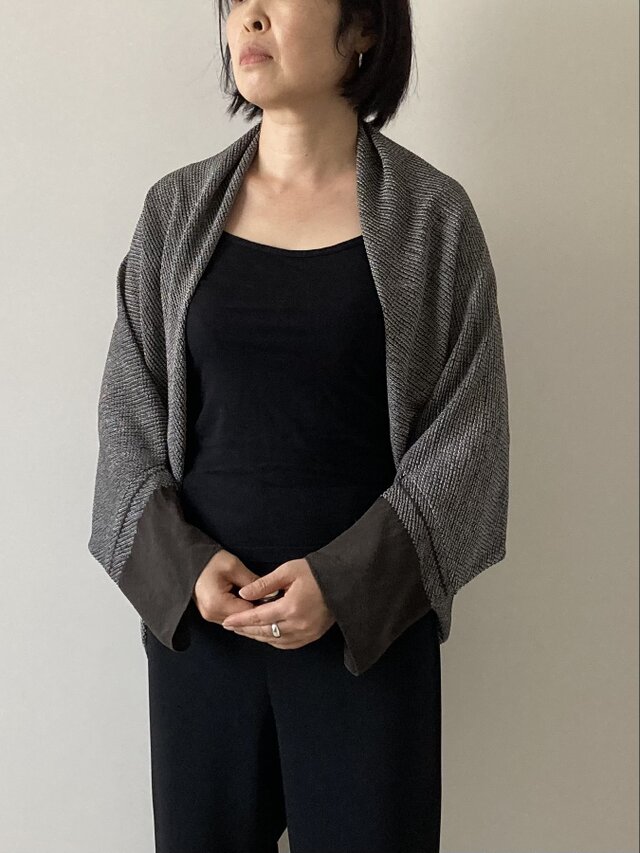 兵児帯リメイクボレロ　茶