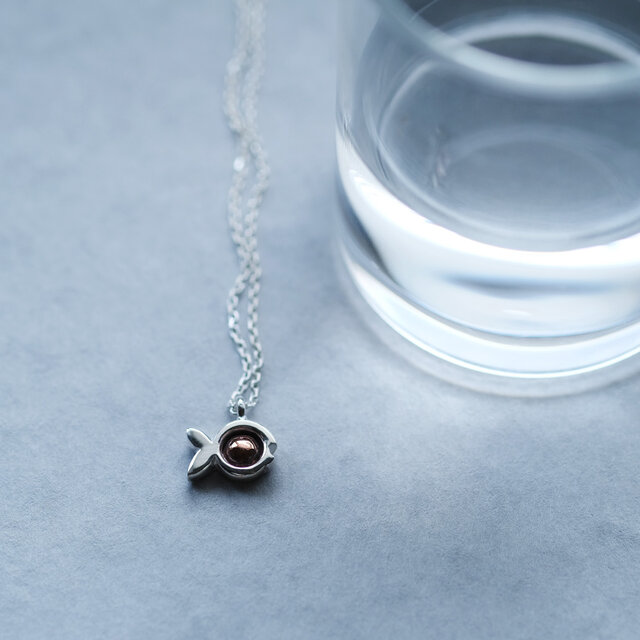 バイカラー 魚 ネックレス シルバー925