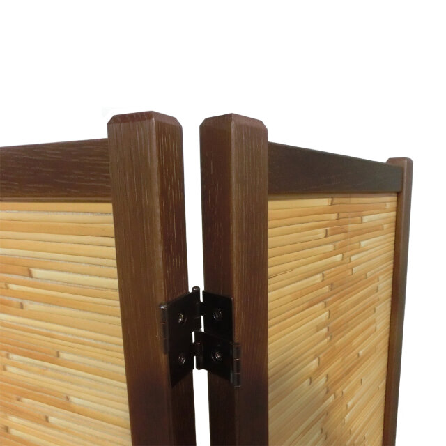 よしず パーテーション 間仕切り コンパクト衝立 琥珀色フレーム 360度