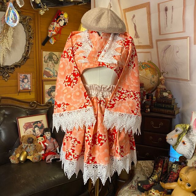 雪*様 3616 二部式着物まとめ売り7着＋6点(欠品あり)！リメイク•お稽古用 着物リメイク セットアップ ツーピース 2部式 ハイカット ショート丈