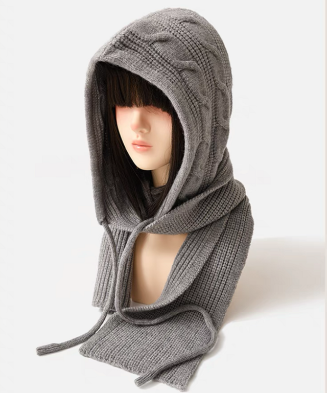 冬 *レディース*ニット帽子＆スカーフ*裏起毛*ふんわり*2 way*毛糸帽子＆マフラー*キャップ*しっかり防寒
