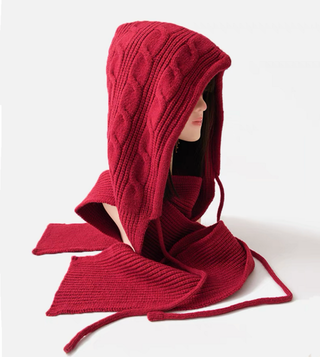 冬 *レディース*ニット帽子＆スカーフ*裏起毛*ふんわり*2 way*毛糸帽子＆マフラー*キャップ*しっかり防寒