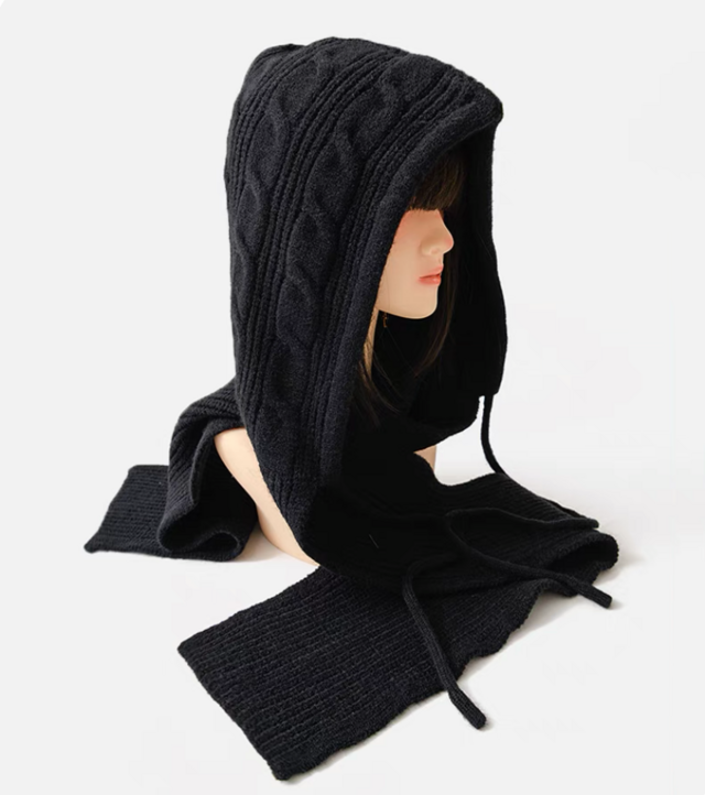 冬 *レディース*ニット帽子＆スカーフ*裏起毛*ふんわり*2 way*毛糸帽子＆マフラー*キャップ*しっかり防寒