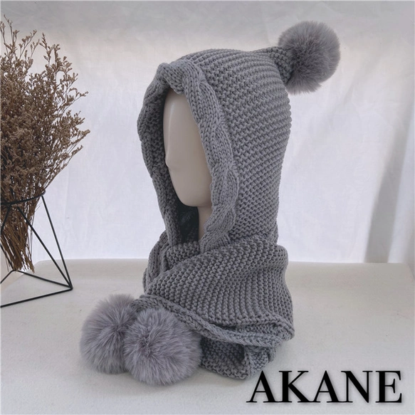 冬 *レディース*ニット帽子＆スカーフ*裏起毛*ふんわり*2 way*毛糸帽子＆マフラー*キャップ*しっかり防寒