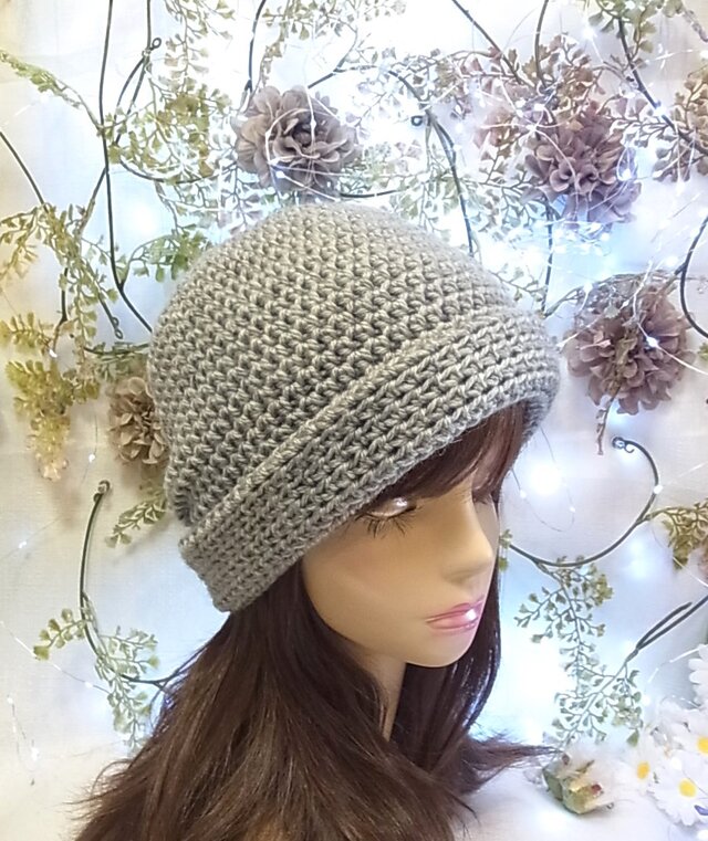 ニット帽 ビーニー ワッチキャップ ライトグレー
