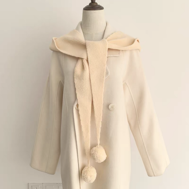 冬 *レディース*ニット帽子＆スカーフ*裏起毛*ふんわり*2 way*毛糸帽子＆マフラー*キャップ*しっかり防寒