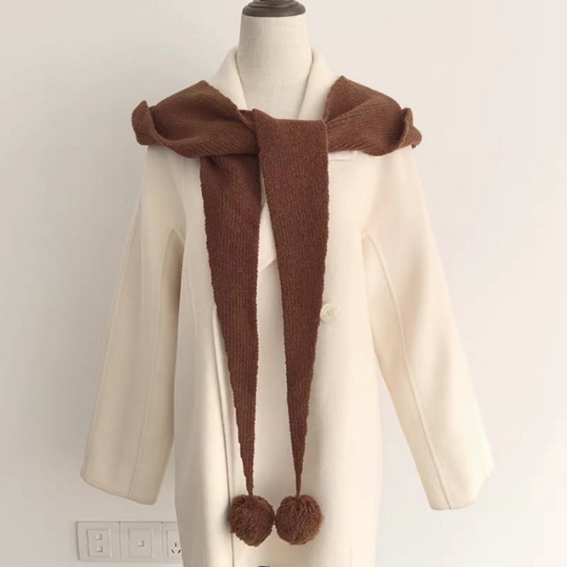 冬 *レディース*ニット帽子＆スカーフ*裏起毛*ふんわり*2 way*毛糸帽子＆マフラー*キャップ*しっかり防寒