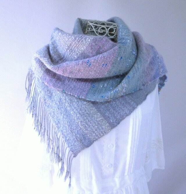 手織り・ウールロングストール・静寂の中へ