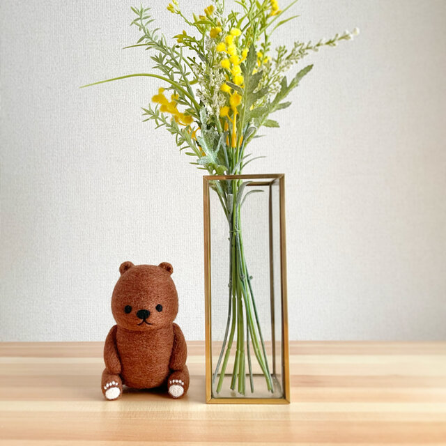 くまのマスコット＊羊毛フェルトのおすわりベア【受注生産】 | iichi