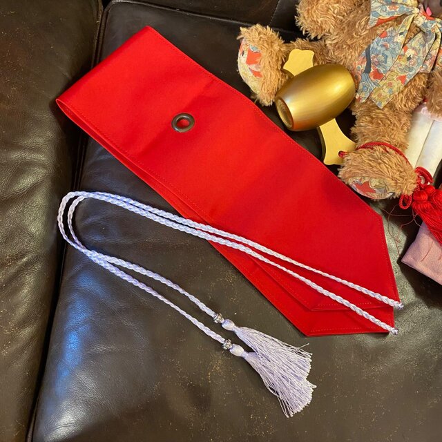 着物リメイク ワンピース｜洗える化繊素材＆帯ベルト 艶やかな朱赤に