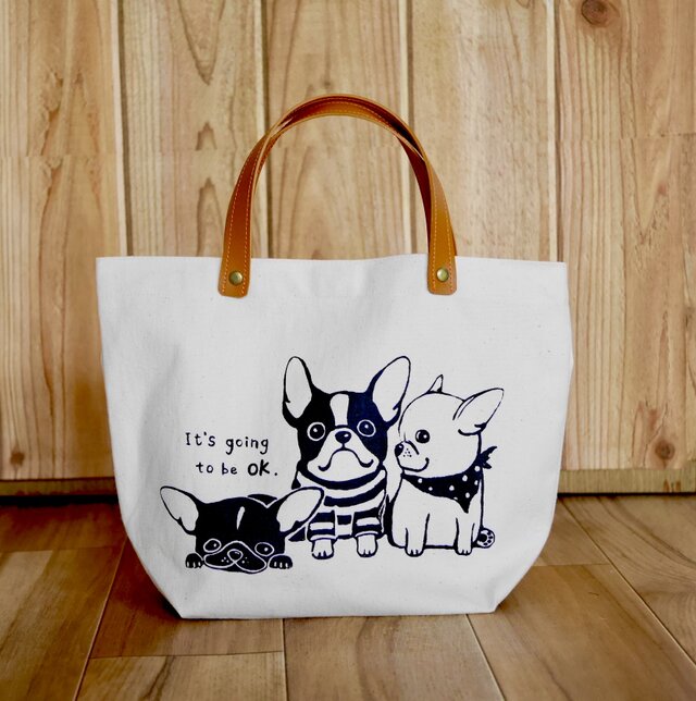 手描きフレンチブルドッグのミニトートバッグ | iichi 日々の暮らしを