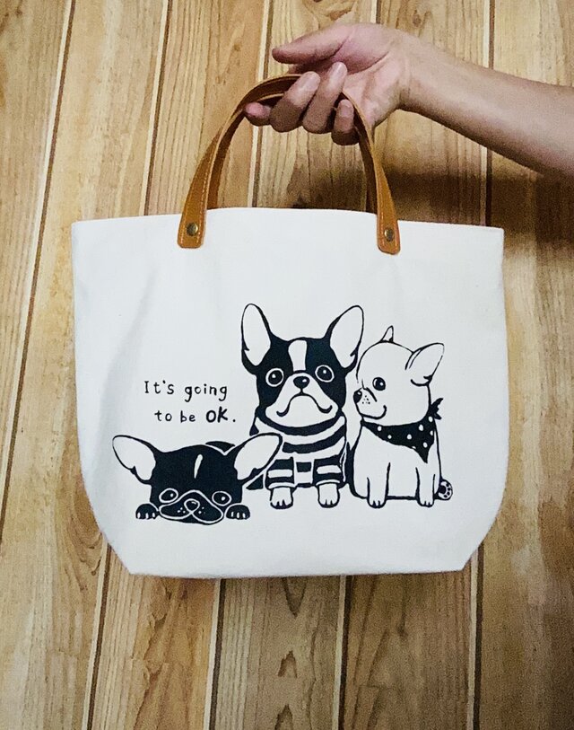 トートバッグ•がま口ポーチ•ファスナーポーチ•フレンチブルドッグ•ハンドメイド がま口財布 がま口ポーチ メイクポーチ ハンドメイド フレンチ