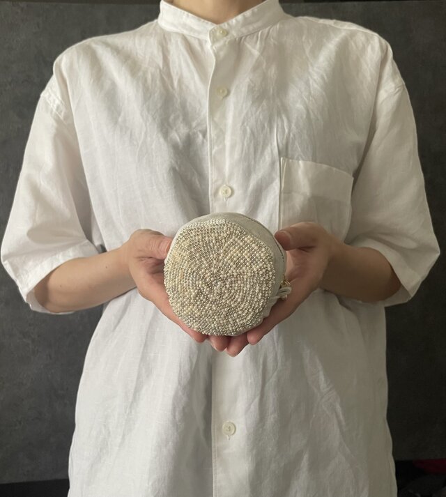 エンゼルフードケーキ〜ビーズのコロンとポーチ・ホワイト