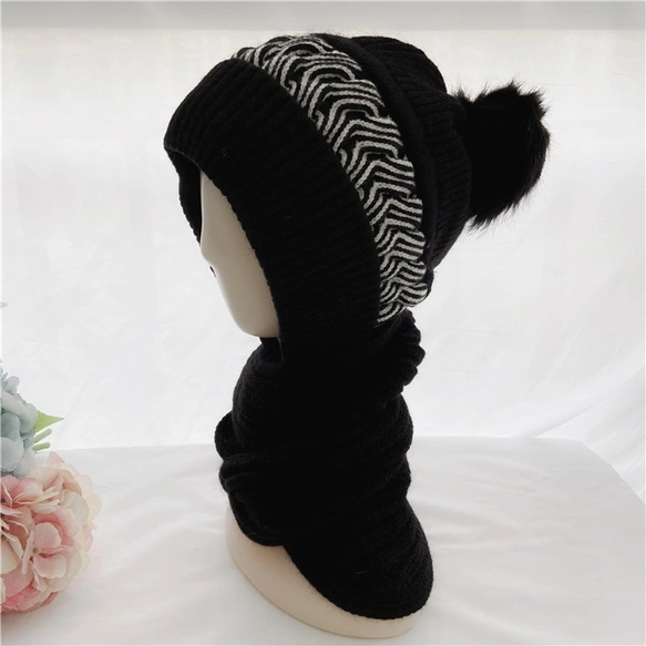 冬 *レディース*ニット帽子＆スカーフ*裏起毛*ふんわり*2 way*毛糸帽子＆マフラー*キャップ*しっかり防寒